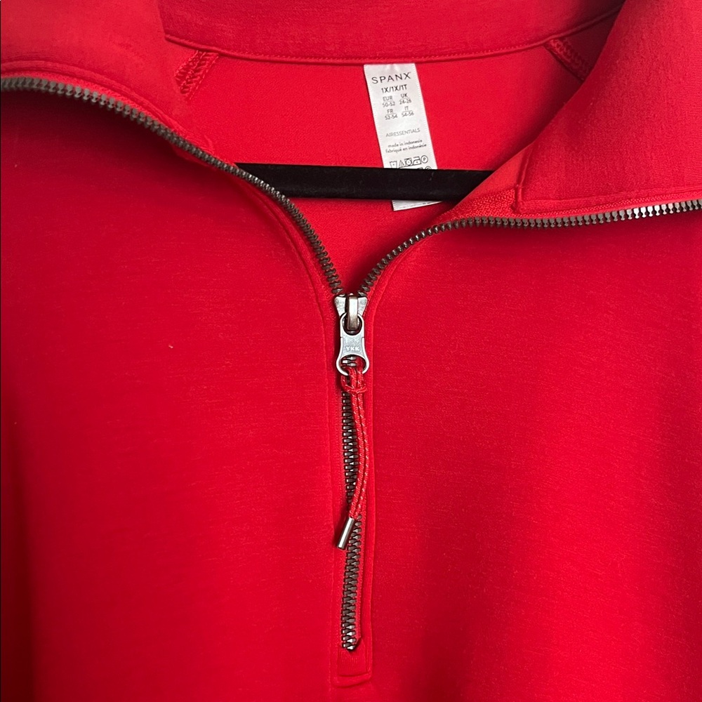 SPANX Red AirEssentials® Half Zip Sweatshirt  Pullover Sweater size 1x - Picture 4 of 6